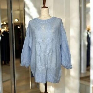 NWOT Aerie Light Blue Cable Knit Sweater size Small